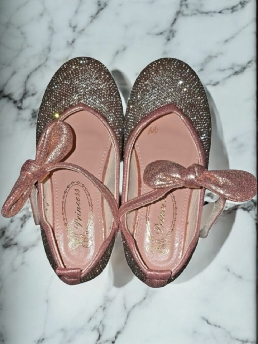 Sparkly Pink Young Girl's Kids Dress Shoes Embellished Barbie Princess